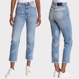 Ksubi Women's Chlo Wasted Blue Marble High-Waist Straight Raw Hem Jeans Size 27